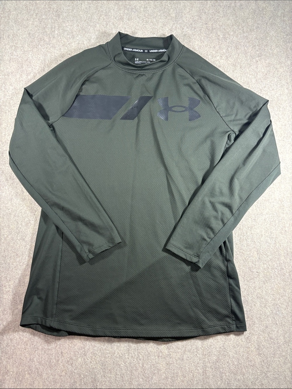 Under Armour Gametime ColdGear Mock Long Sleeve Shirt Green Men's XL EUC
